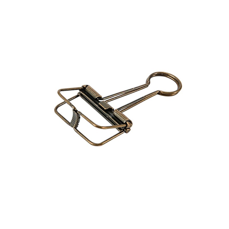 Lxnoap Color Hollow Out Paper Binder Clip Invoice Bill Clip Office Supplies Pack of 10 (M, Bronze) - Image 2